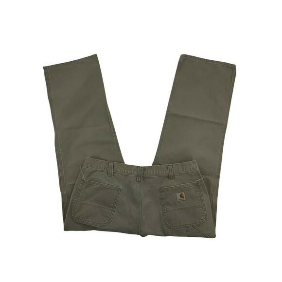 Carhartt Washed Duck Pants Mens Size 38X30 Relaxed Fit Padded Knee Pockets Khaki - Picture 7 of 10